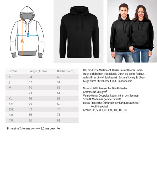 LYNX Sportswear Hoodie - High Comfort - Stick-Logo White  - Unisex Hoodie mit Stick – Bild 11