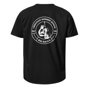 BE REAL Christian Oshodin Brand – Trainings-Shirt Jersey – white big Logo