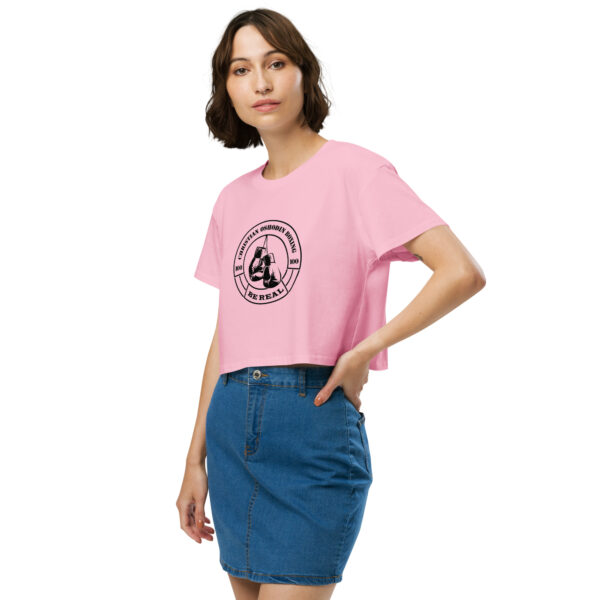 Crop Top – Christian Oshodin Brand – black Print-Logo – Bild 4