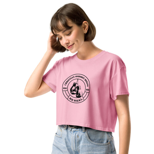 Crop Top – Christian Oshodin Brand – black Print-Logo – Bild 42