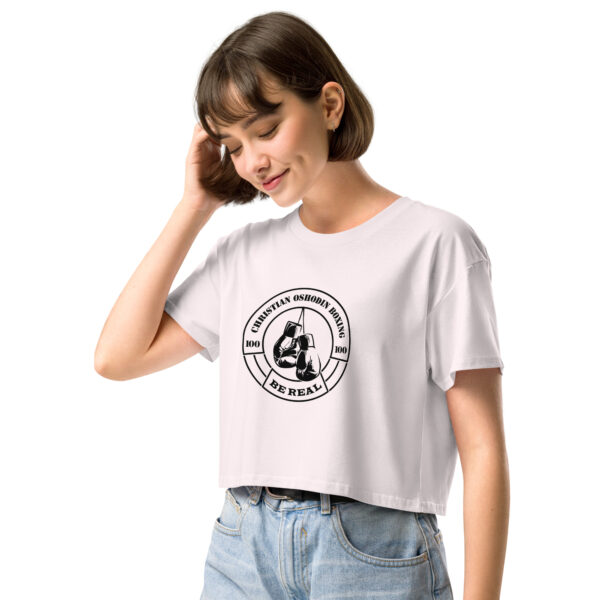 Crop Top – Christian Oshodin Brand – black Print-Logo – Bild 48